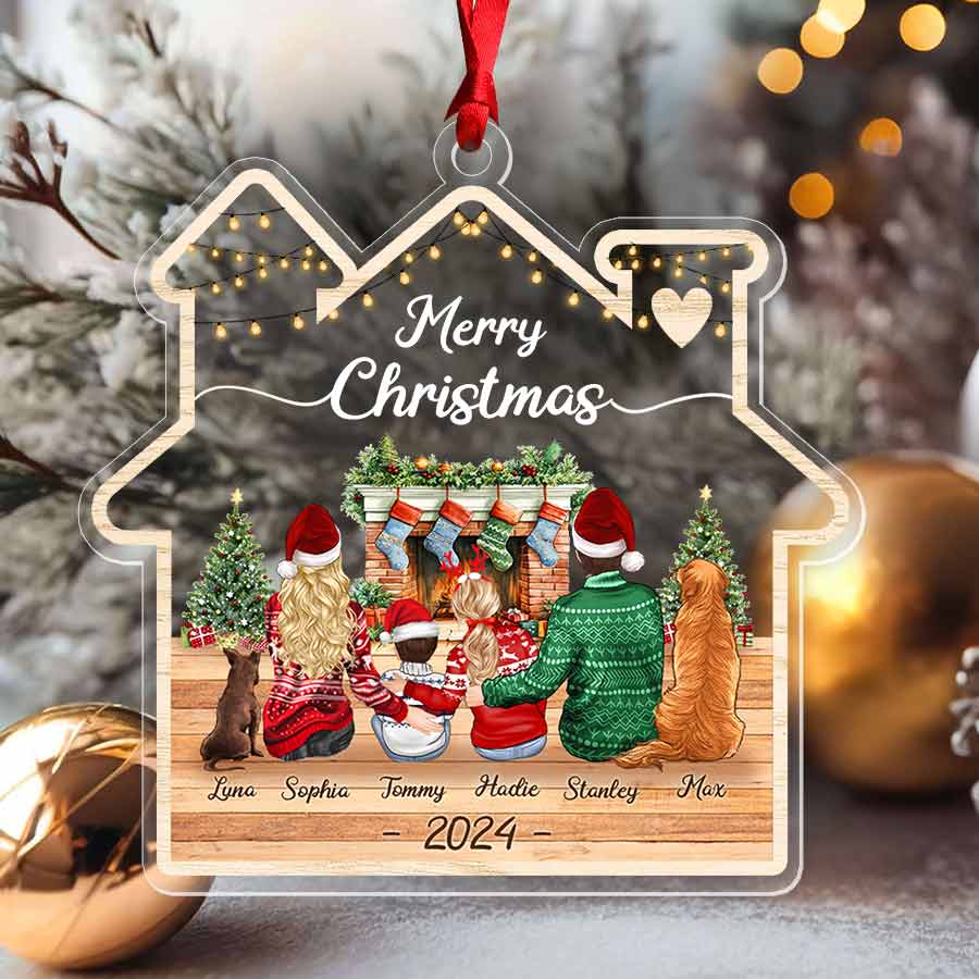 Personalized Family Christmas Ornaments with Pets