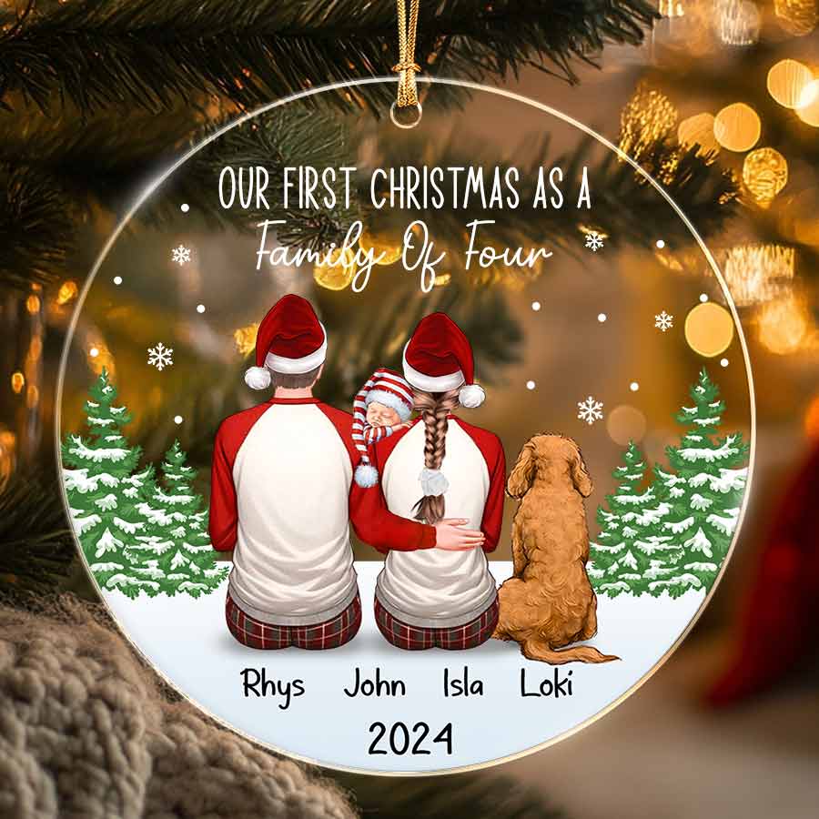Personalized Family Christmas Ornaments with Pets