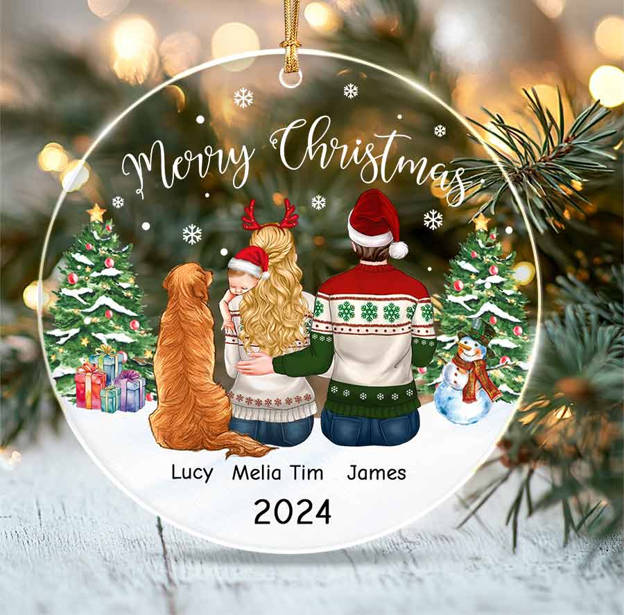 Personalized Family Ornaments with Pets