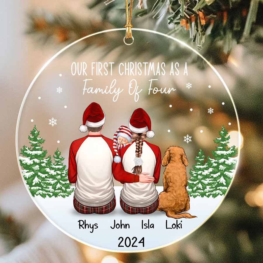 Personalized Family Christmas Ornaments with Pets