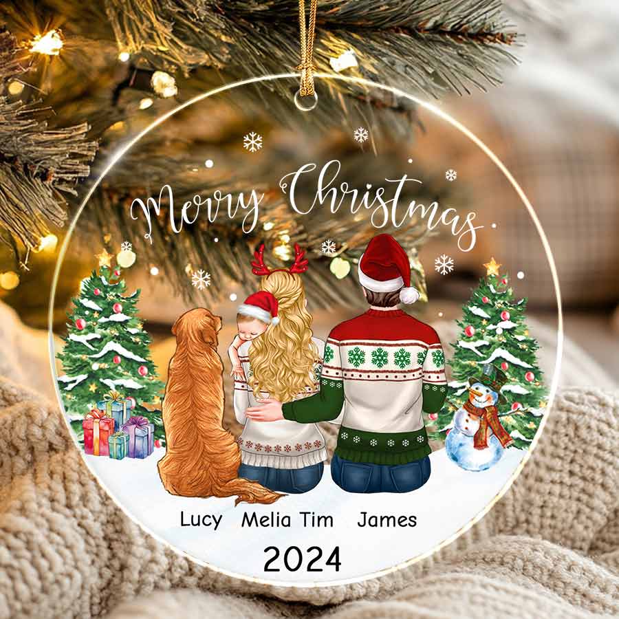 Personalized Family Ornaments with Pets