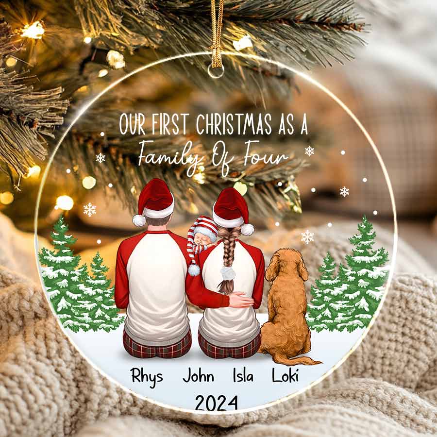 Personalized Family Christmas Ornaments with Pets