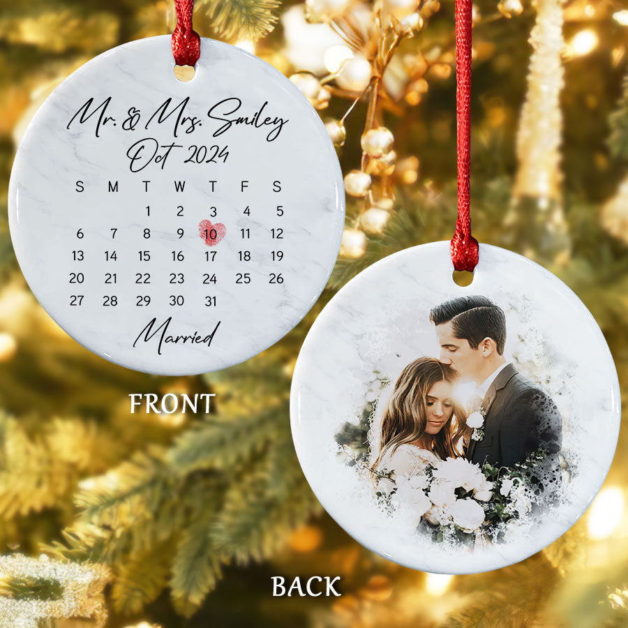 Personalized Wedding Christmas Ornaments With Photo