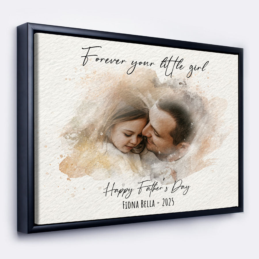 Watercolor Portrait Wall Art for Dad