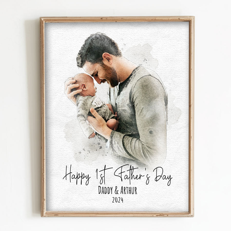 Dad Watercolor Wall Art