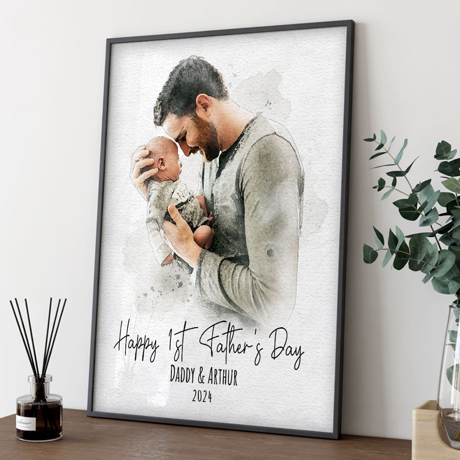 Dad Watercolor Wall Art