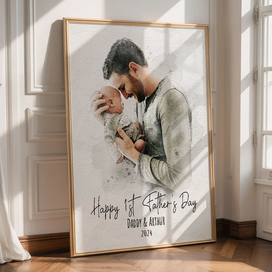 Dad Watercolor Wall Art