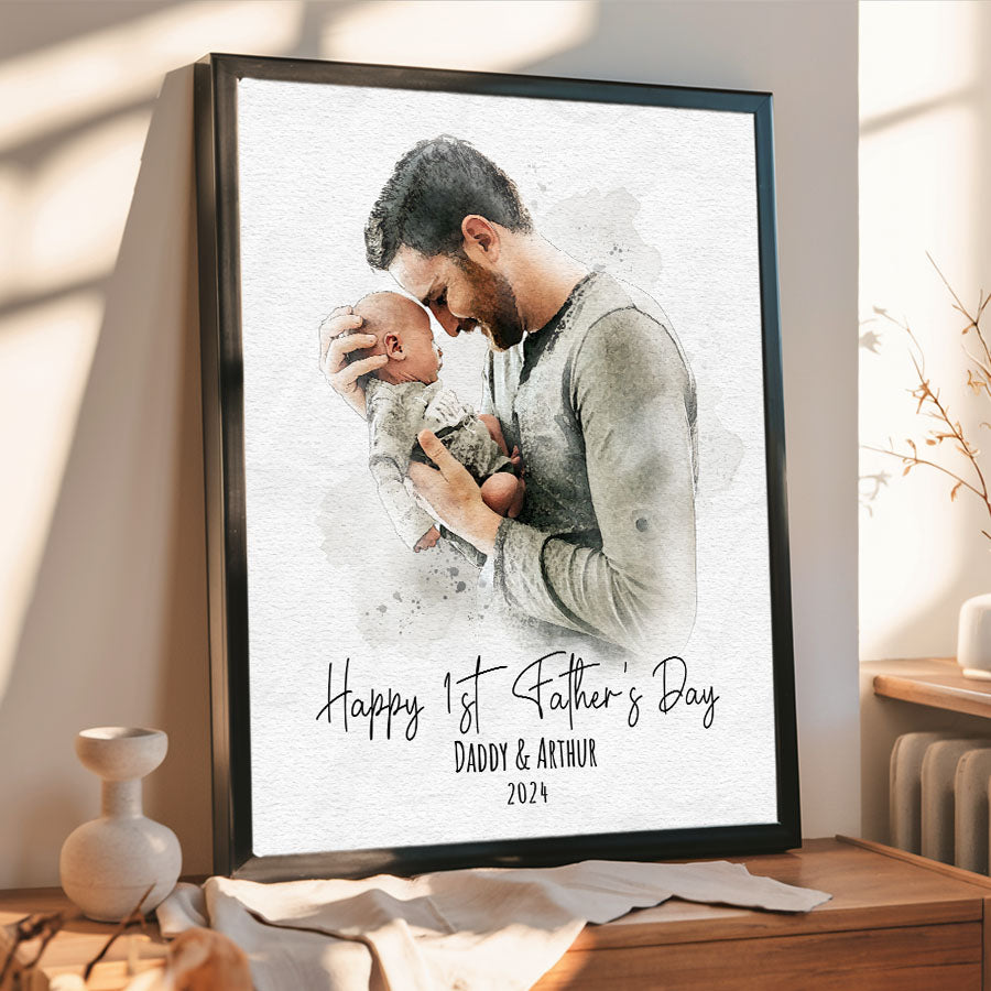 Dad Watercolor Wall Art