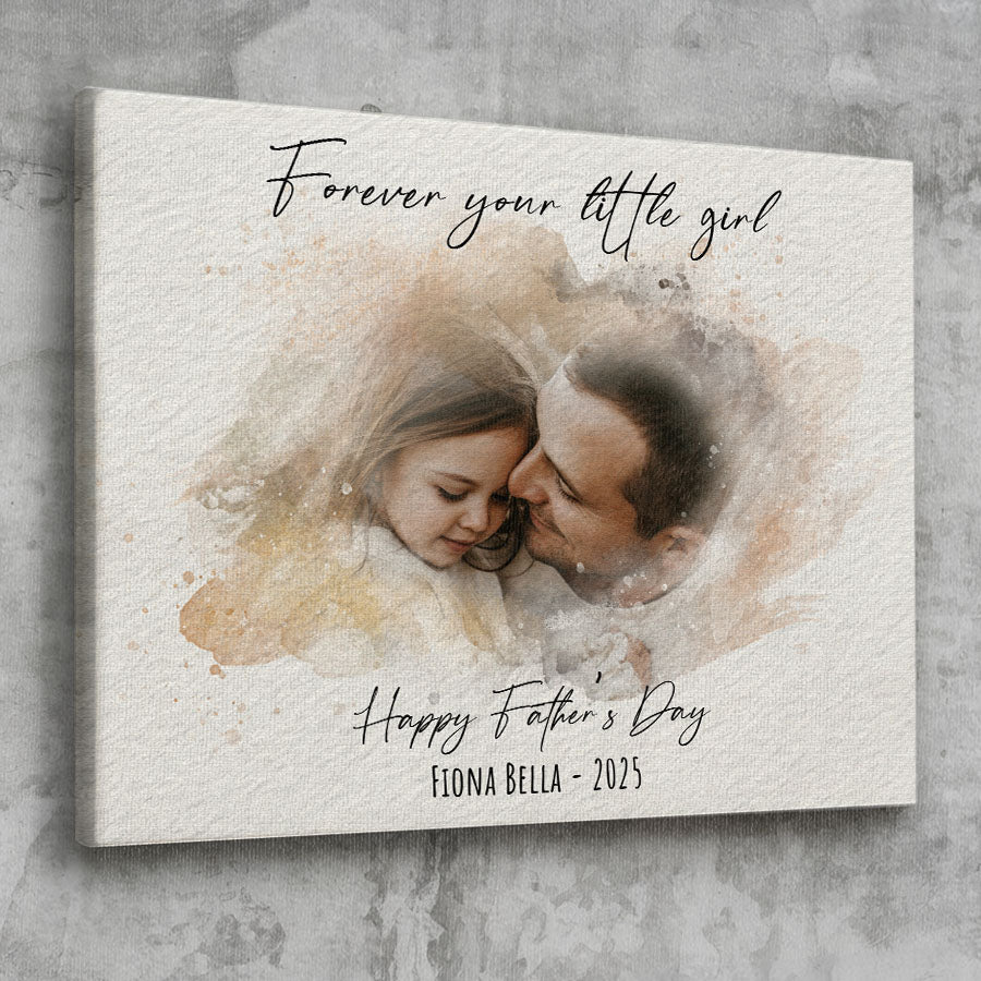 Watercolor Portrait Wall Art for Dad