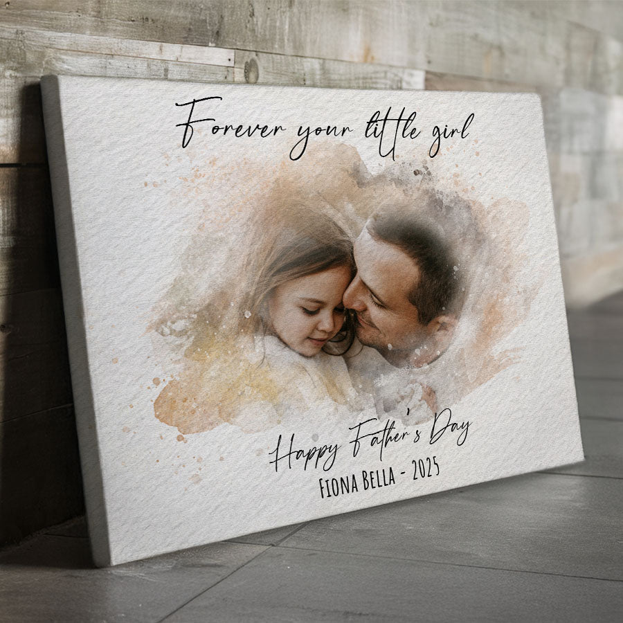 Watercolor Portrait Wall Art for Dad