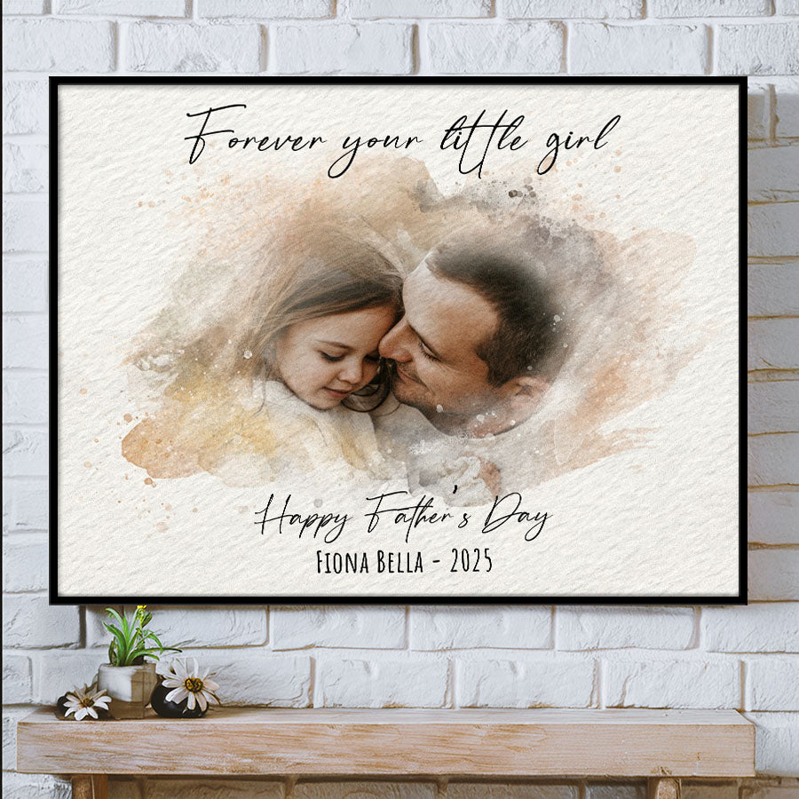 Watercolor Portrait Wall Art for Dad