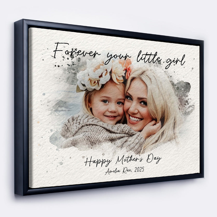 Personalized Watercolor Portrait Gift For New Mom