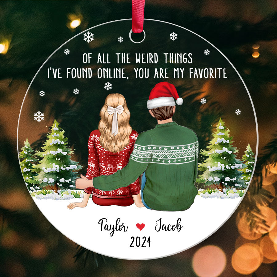Personalized Couple Acrylic Ornament – Custom Gift for Couples 2025