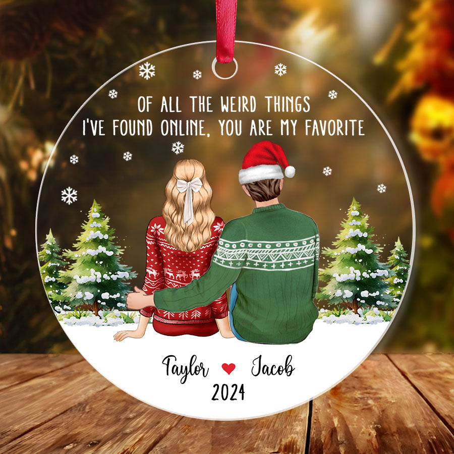 Personalized Couple Acrylic Ornament – Custom Gift for Couples 2025