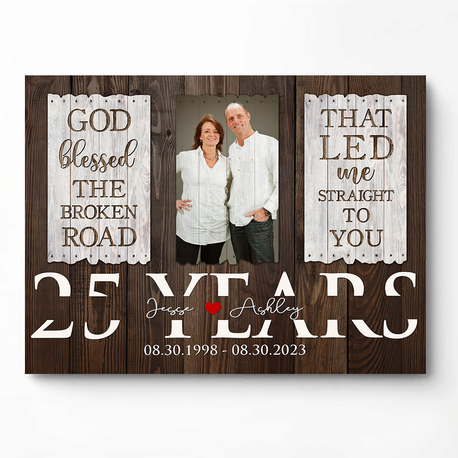 25 Blessed Years Personalized 16x20 Canvas