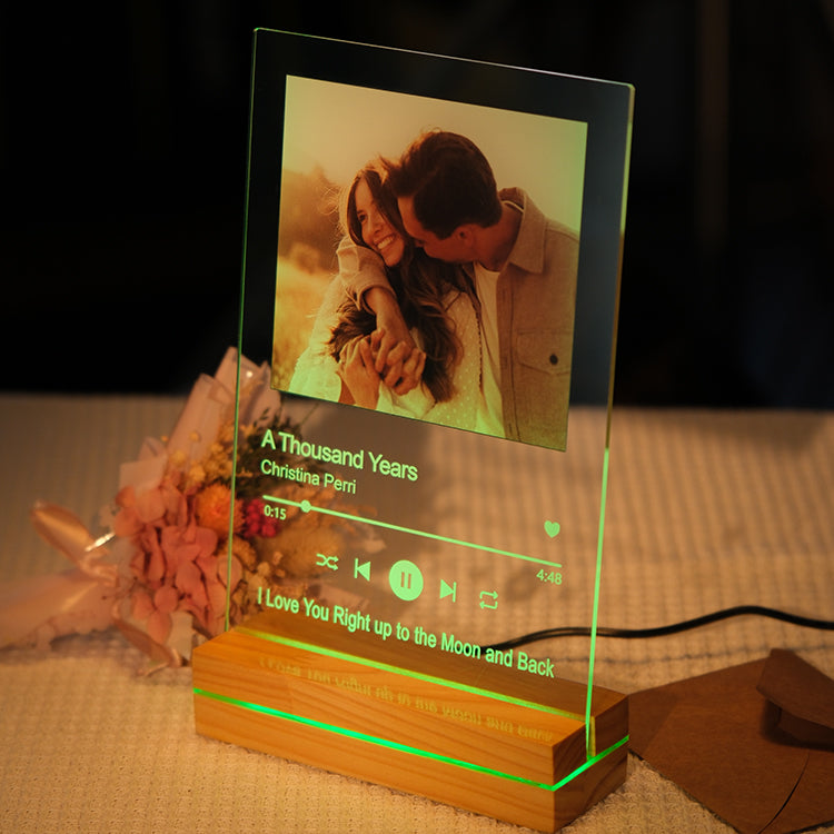 Custom Photo Song Acrylic Plaque Led Night Light