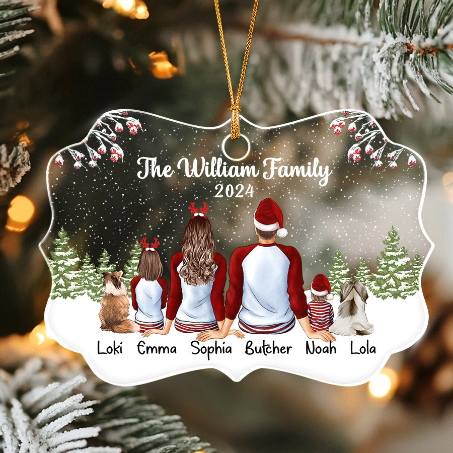 Personalized Christmas Ornaments Family and Pets