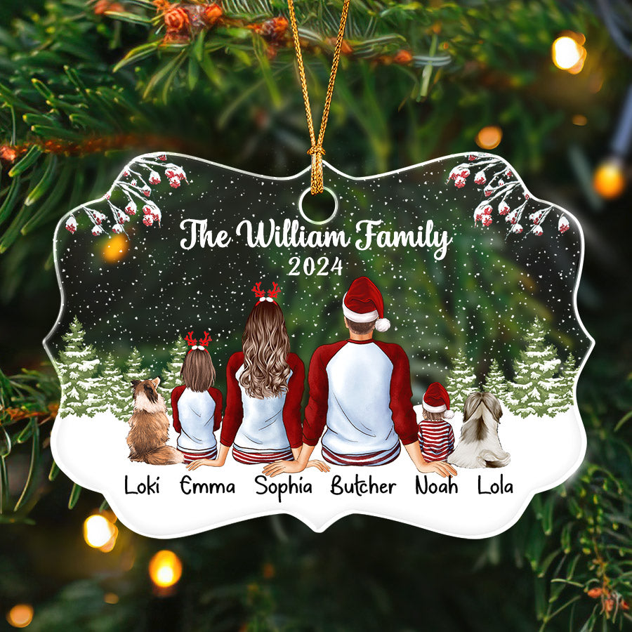 Personalized Christmas Ornaments Family and Pets