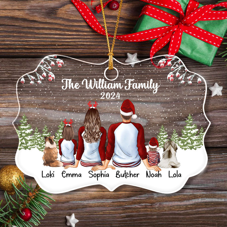 Personalized Christmas Ornaments Family and Pets