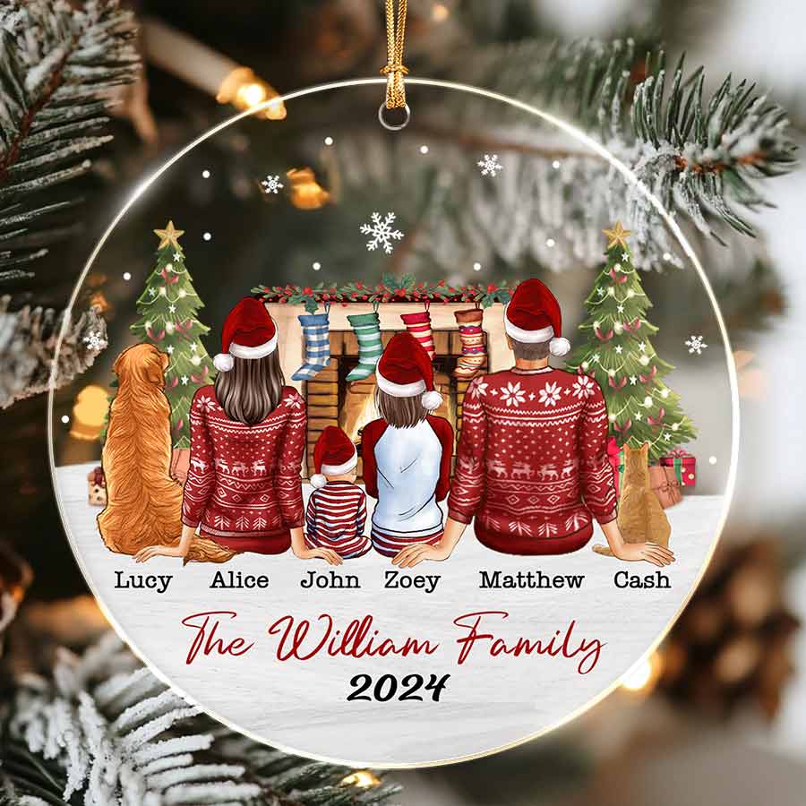 Family Christmas Ornaments with Pets