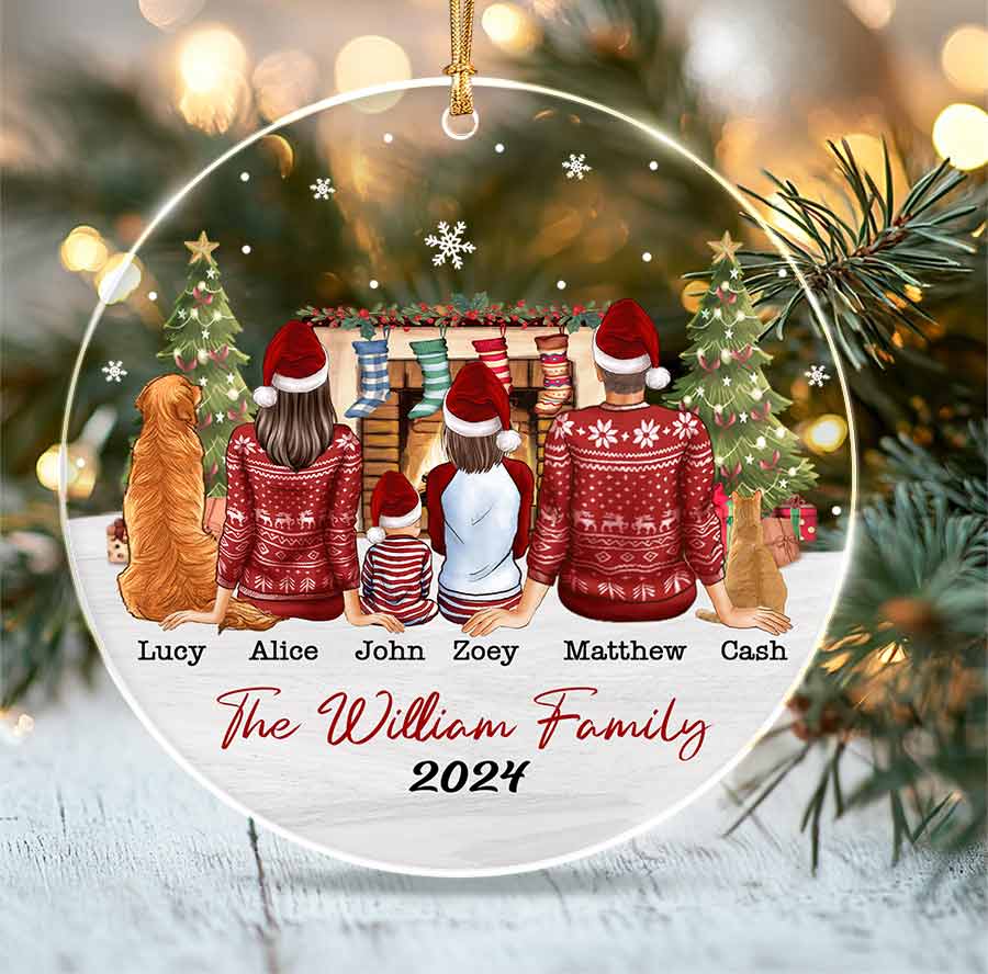 Family Christmas Ornaments with Pets