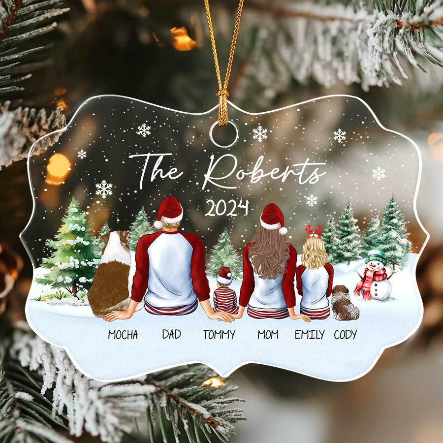 Personalized Christmas Ornaments Family With Dog | Christmas Ornament ...