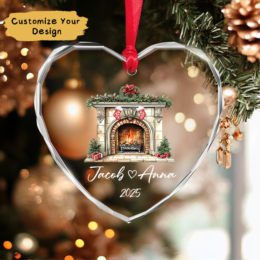 Personalized Couple Christmas Ornament 2025, Couple Glass Ornament, Christmas Together Couple Ornament, Stocking Ornament, Couple Gift