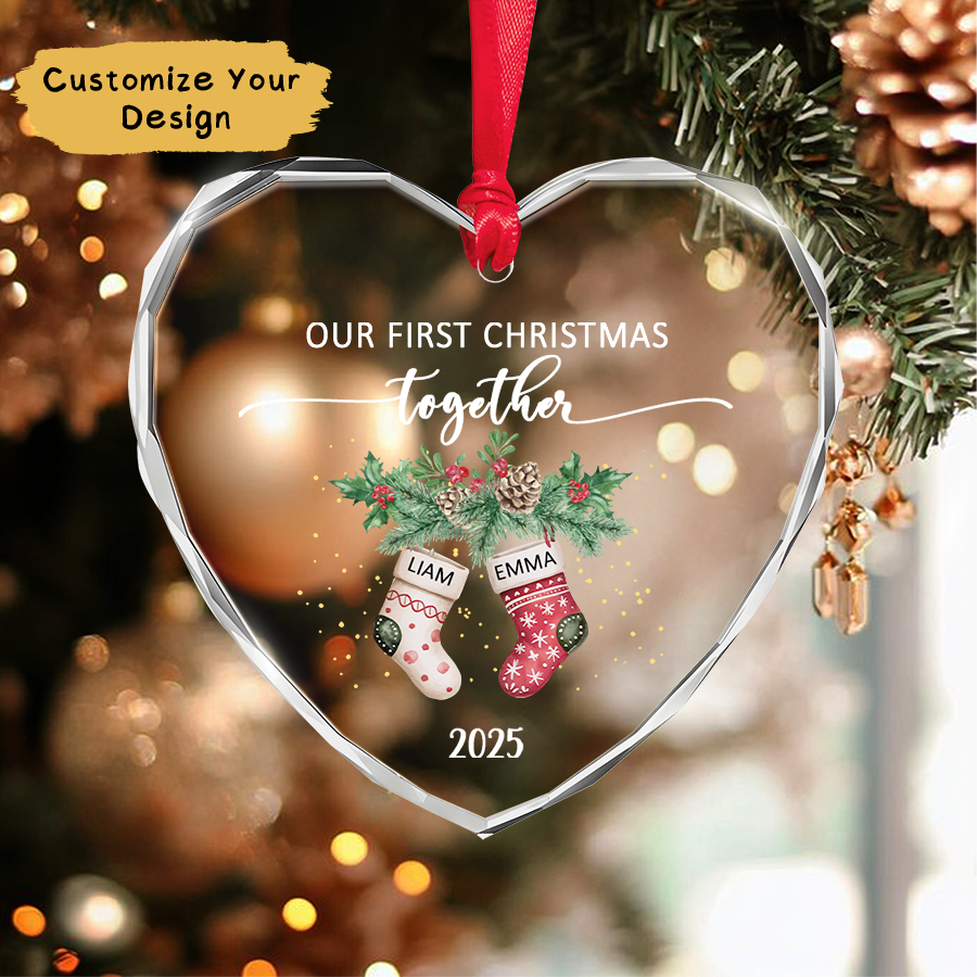 Personalized Couple Christmas Ornament 2025, Together Since Ornament