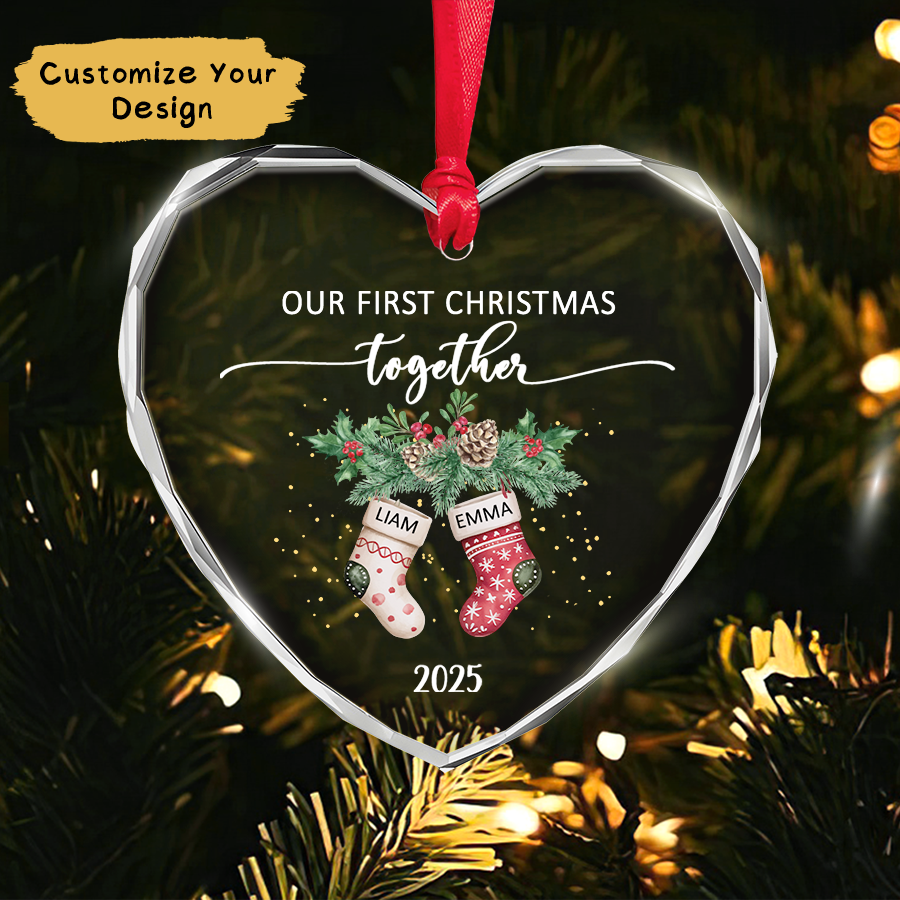 Personalized Couple Christmas Ornament 2025, Together Since Ornament