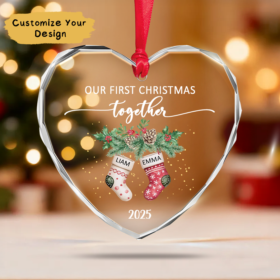 Personalized Couple Christmas Ornament 2025, Together Since Ornament