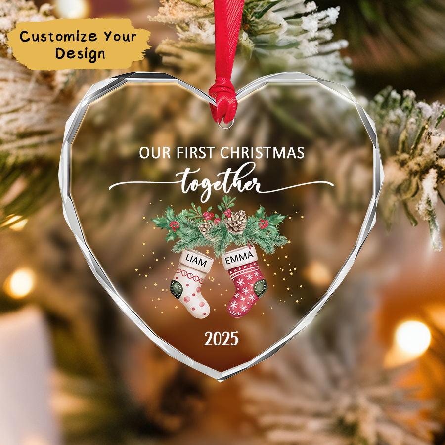 Personalized Couple Christmas Ornament 2025, Together Since Ornament