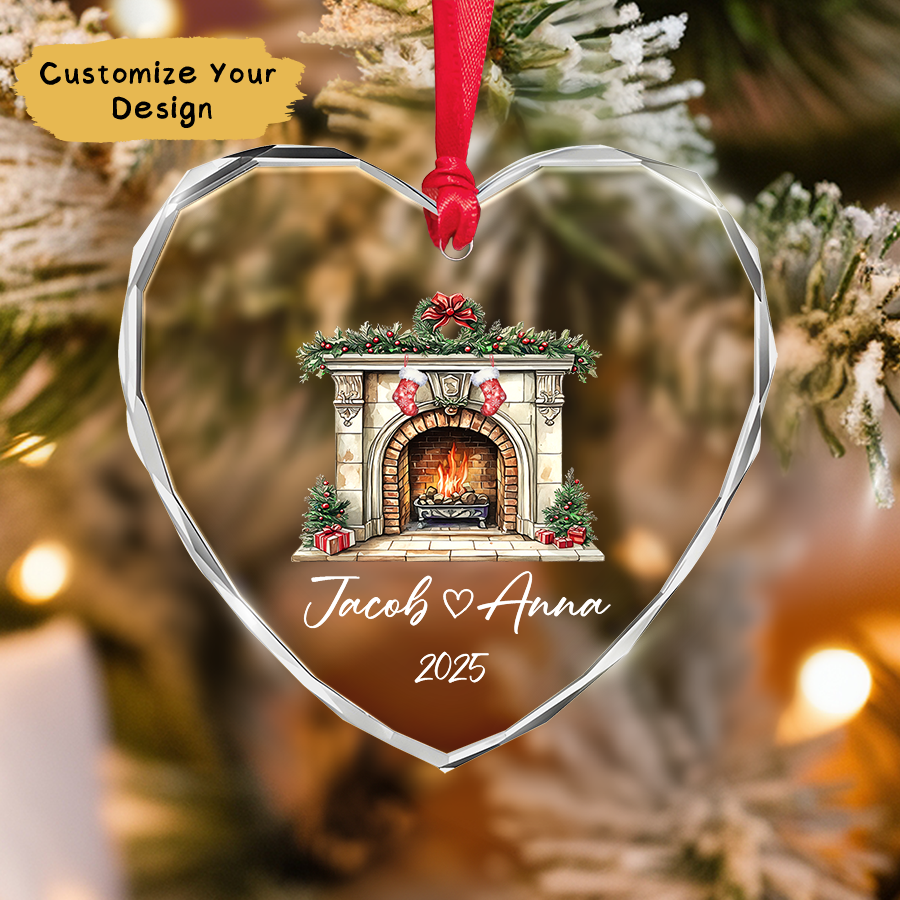 Personalized Couple Christmas Ornament 2025, Couple Glass Ornament, Christmas Together Couple Ornament, Stocking Ornament, Couple Gift