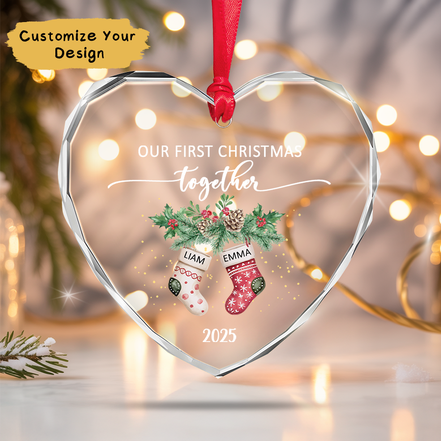 Personalized Couple Christmas Ornament 2025, Together Since Ornament