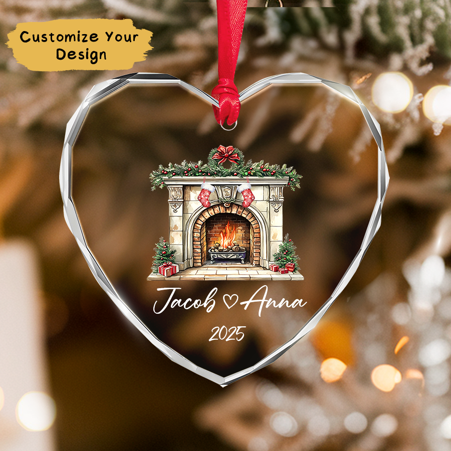 Personalized Couple Christmas Ornament 2025, Couple Glass Ornament, Christmas Together Couple Ornament, Stocking Ornament, Couple Gift