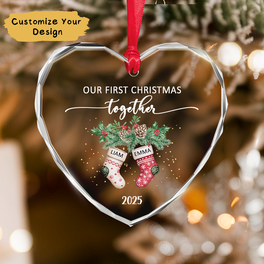 Personalized Couple Christmas Ornament 2025, Together Since Ornament