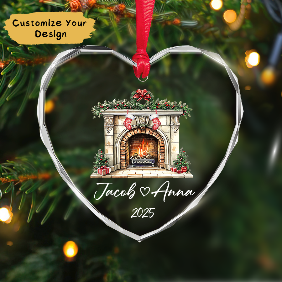 Personalized Couple Christmas Ornament 2025, Couple Glass Ornament, Christmas Together Couple Ornament, Stocking Ornament, Couple Gift