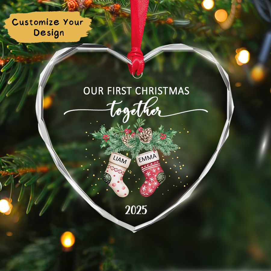 Personalized Couple Christmas Ornament 2025, Together Since Ornament