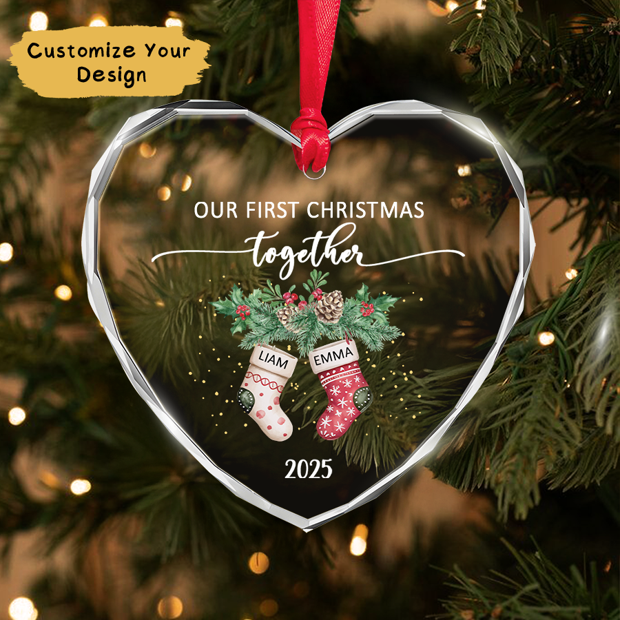 Personalized Couple Christmas Ornament 2025, Together Since Ornament