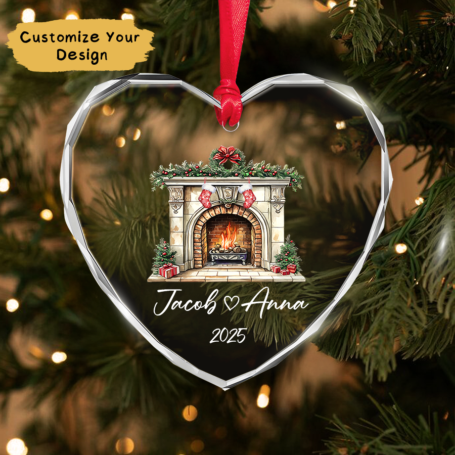 Personalized Couple Christmas Ornament 2025, Couple Glass Ornament, Christmas Together Couple Ornament, Stocking Ornament, Couple Gift