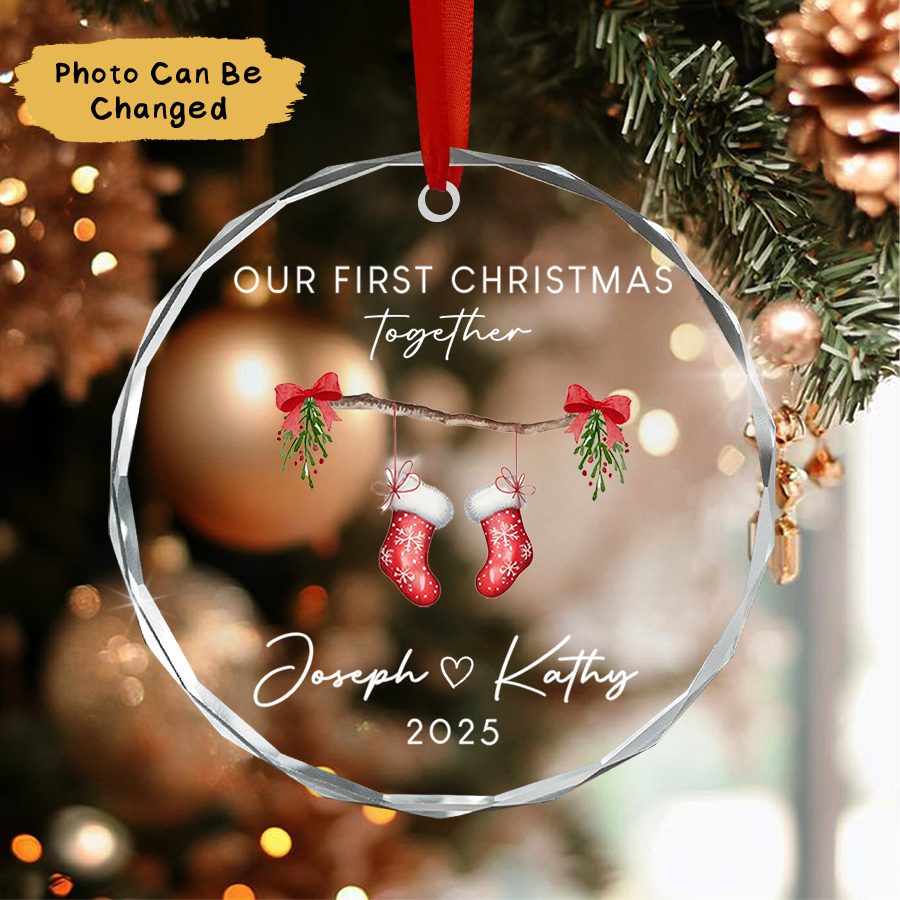 Personalized Couple Christmas Ornament, Christmas Gift For Couple
