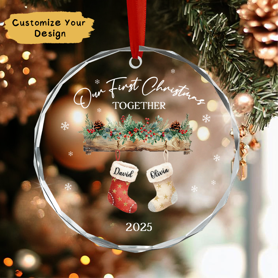 Personalized Couple Christmas Ornament, New Couple Ornament