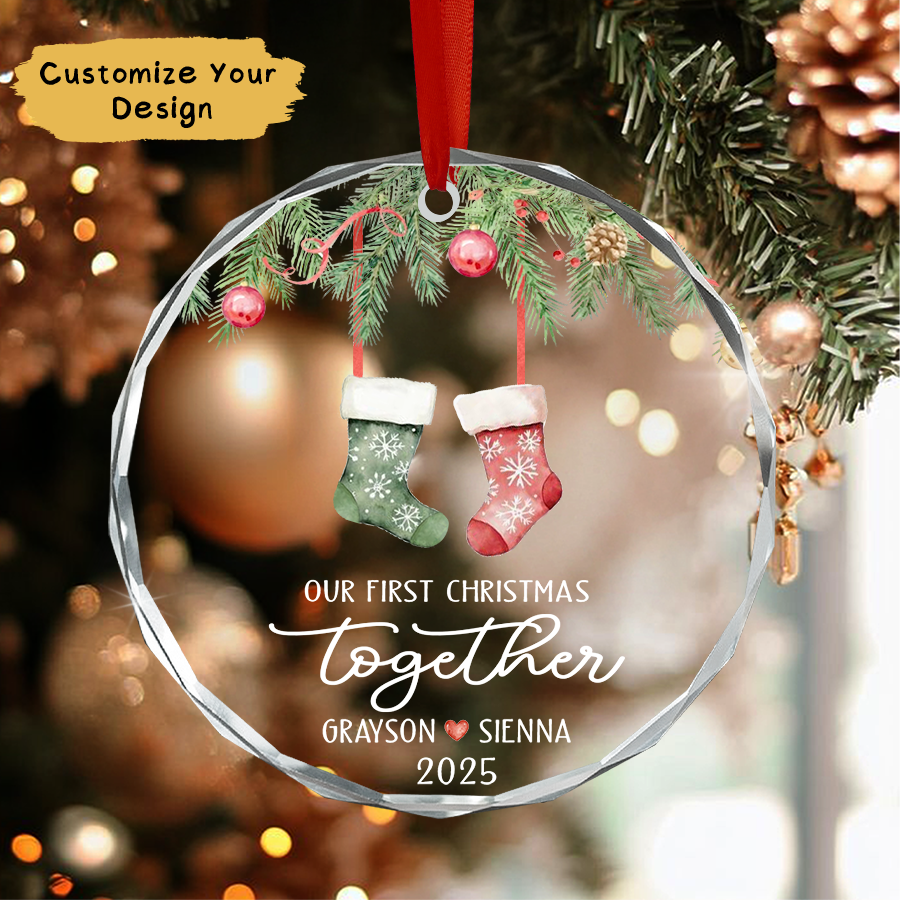 Personalized Couple Christmas Ornament, Our First Christmas Together Ornament