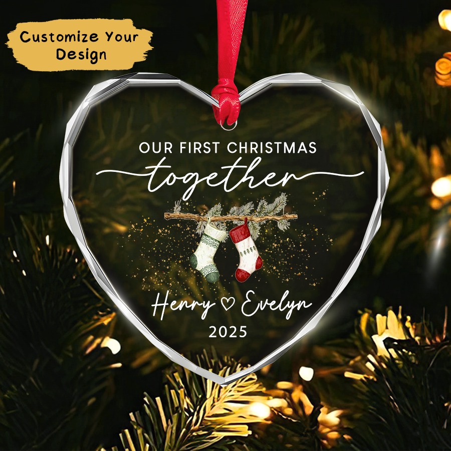 Personalized Couple Christmas Ornament, Christmas Couple Ornament