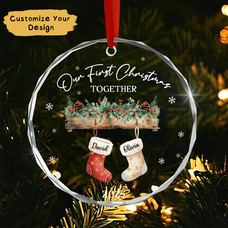Personalized Couple Christmas Ornament, New Couple Ornament