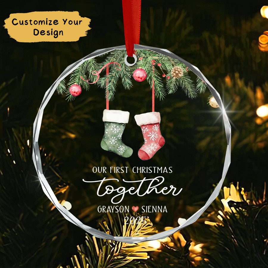 Personalized Couple Christmas Ornament, Our First Christmas Together Ornament