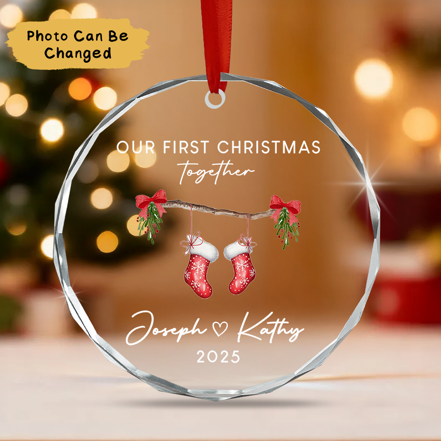 Personalized Couple Christmas Ornament, Christmas Gift For Couple
