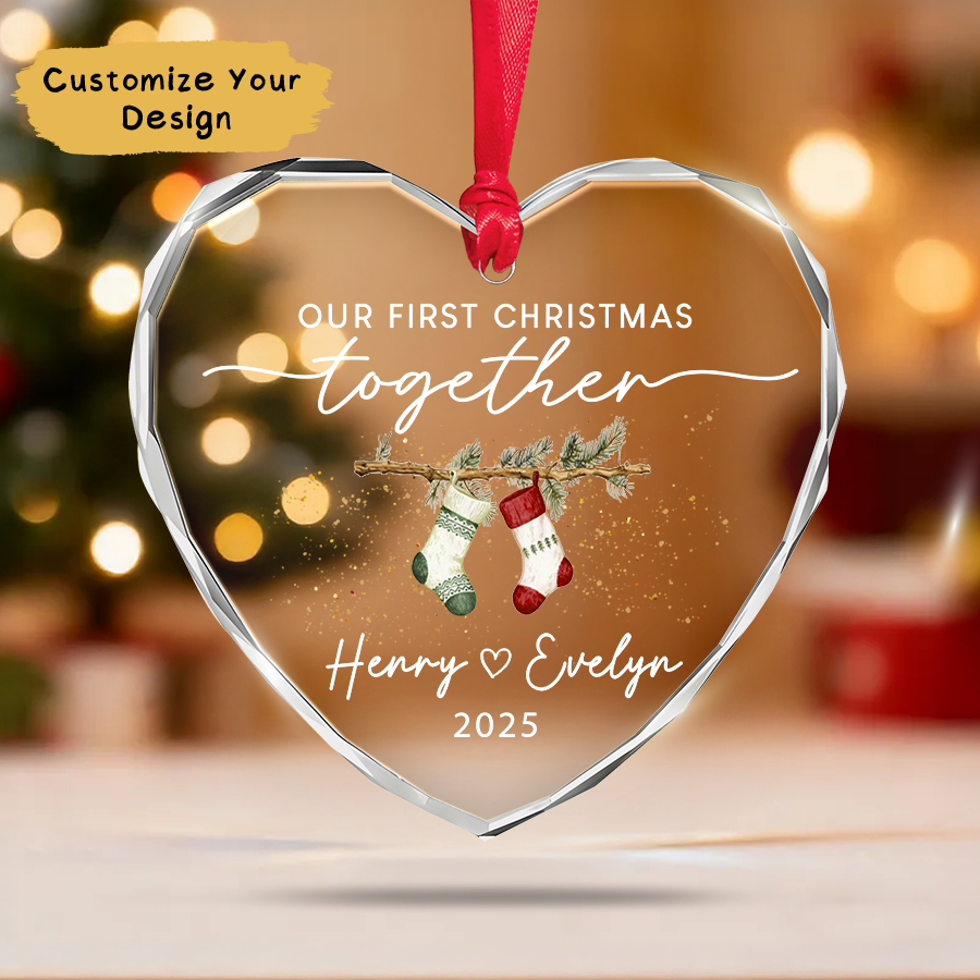 Personalized Couple Christmas Ornament, Christmas Couple Ornament