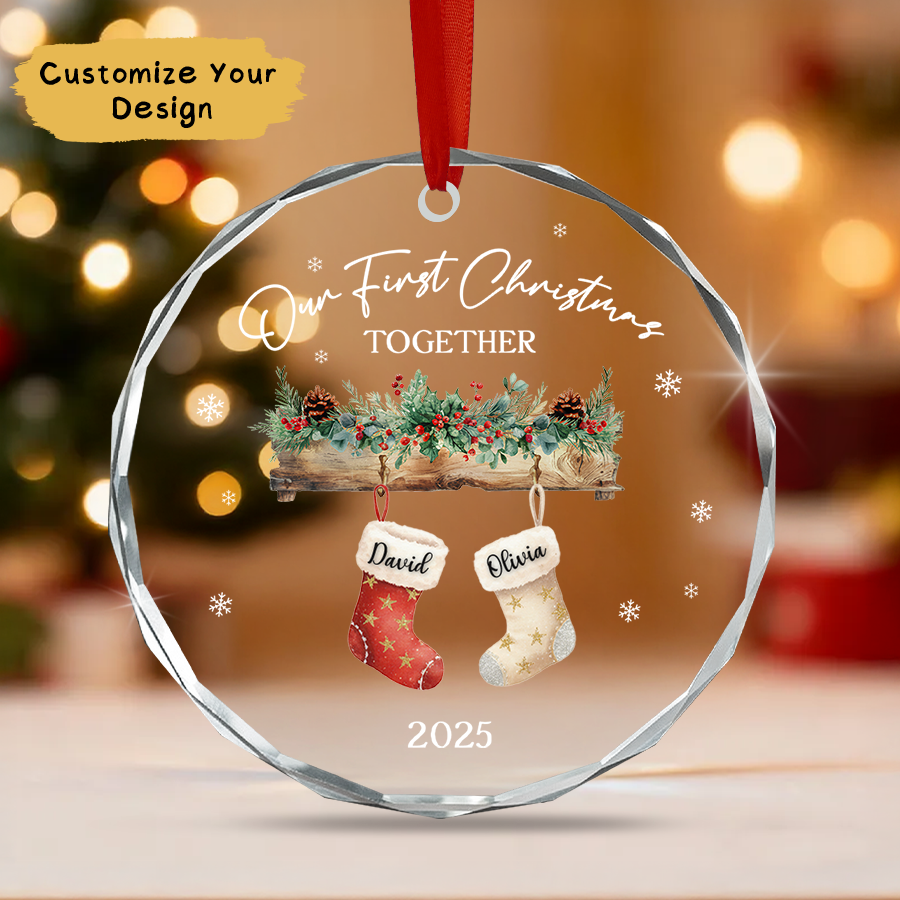 Personalized Couple Christmas Ornament, New Couple Ornament