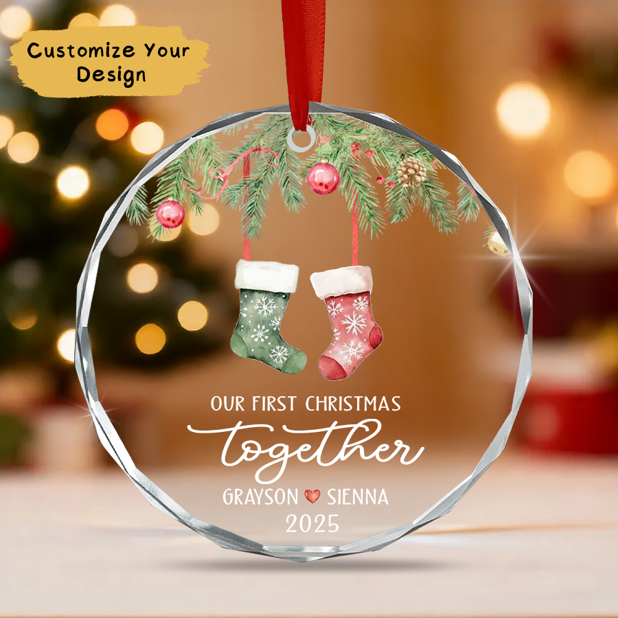 Personalized Couple Christmas Ornament, Our First Christmas Together Ornament