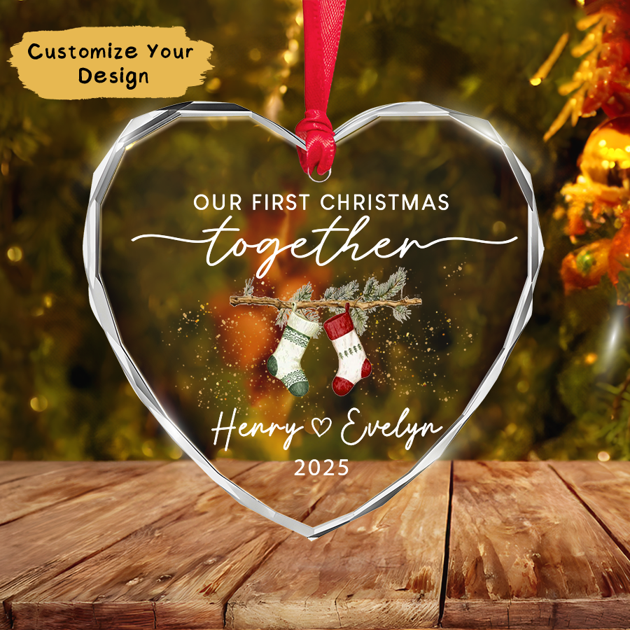 Personalized Couple Christmas Ornament, Christmas Couple Ornament